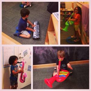 After all that learning, the kids played with some instruments of their own and created their own jazz ensemble.