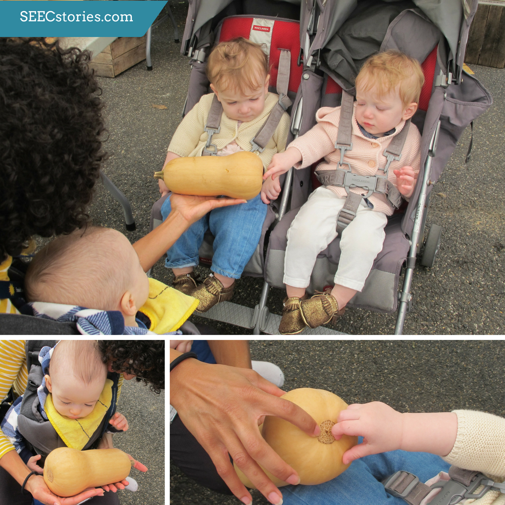 Children exploring a squash